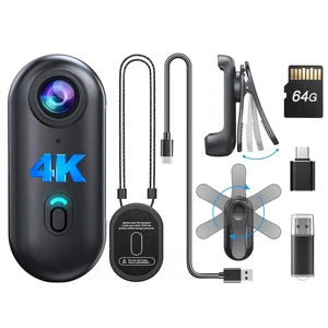 W4 4K Mini Body Camera, Wearable 64GB Camera with 360°Rotatable Clip & Magnetic Clip, 120 Minutes for recording, Easy to Use and Take for Lecture, Traveling, Pet Walking and Outdoors Activities W4 4K Mini Body Camera, Wearable 64GB Camera with 360°Rotatable Clip & Magnetic Clip, 120 Minutes for recording, Easy to Use and Take for Lecture, Traveling, Pet Walking and Outdoors Activities