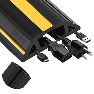 30FT Floor Cord Cover Heavy Duty Cable Cover Protector with 3 Channels Extension PVC Floor Wire Cover Outdoor Cord Hider Management Cord Cover for Wire on Floor for Home Office Outdoor 30FT Floor Cord Cover Heavy Duty Cable Cover Protector with 3 Channels Extension PVC Floor Wire Cover Outdoor Cord Hider Management Cord Cover for Wire on Floor for Home Office Outdoor
