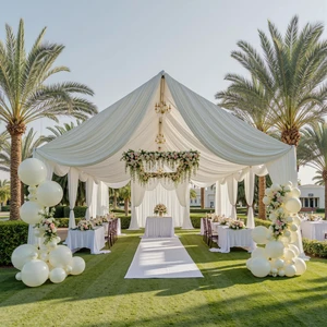 10ftx40ft Ivory Ceiling Curtain for Wedding Parties 2 Panels Wrinkle-Free 40 FT Long Tent Draping Curtains for Wedding, Birthday & Theme Parties, 40ft Height with Rod Pocket 10ftx40ft Ivory Ceiling Curtain for Wedding Parties 2 Panels Wrinkle-Free 40 FT Long Tent Draping Curtains for Wedding, Birthday & Theme Parties, 40ft Height with Rod Pocket