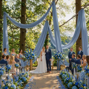 10ftx40ft Dusty Blue Ceiling Curtain for Wedding Parties 2 Panels Wrinkle-Free 40 FT Long Tent Draping Curtains for Wedding, Birthday & Theme Parties, 40ft Height with Rod Pocket 10ftx40ft Dusty Blue Ceiling Curtain for Wedding Parties 2 Panels Wrinkle-Free 40 FT Long Tent Draping Curtains for Wedding, Birthday & Theme Parties, 40ft Height with Rod Pocket