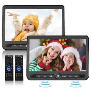 10.5" Dual Portable DVD Player, Rechargable Car Screen Play A Same or Two Different Movies, Headrest for Car with 5-Hour, Support USB/SD, Last Memory 10.5" Dual Portable DVD Player, Rechargable Car Screen Play A Same or Two Different Movies, Headrest for Car with 5-Hour, Support USB/SD, Last Memory