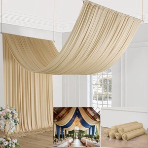 30ft×20ft Champagne Ceiling Drapes for Weddings Parties,6 Panels 5×20ft Long Ceiling Curtain for Tent Canopy,Wrinkle Free Silky Easy to Hang&Draping Drapes for Backdrop Event Church Stage 30ft×20ft Champagne Ceiling Drapes for Weddings Parties,6 Panels 5×20ft Long Ceiling Curtain for Tent Canopy,Wrinkle Free Silky Easy to Hang&Draping Drapes for Backdrop Event Church Stage