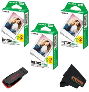 Instax mini Instant Daylight Film (Twin Packs + 32 GB USB Flash Drive) with Sunshine Photo Microfiber Cleaning Cloth... (3 Twin Packs + 32 GB USB Drive) Instax mini Instant Daylight Film (Twin Packs + 32 GB USB Flash Drive) with Sunshine Photo Microfiber Cleaning Cloth... (3 Twin Packs + 32 GB USB Drive)