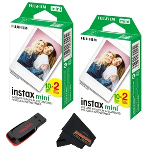 Instax mini Instant Daylight Film (Twin Packs + 32 GB USB Flash Drive) with Sunshine Photo Microfiber Cleaning Cloth... (2 Twin Packs + 32 GB USB Drive) Instax mini Instant Daylight Film (Twin Packs + 32 GB USB Flash Drive) with Sunshine Photo Microfiber Cleaning Cloth... (2 Twin Packs + 32 GB USB Drive)