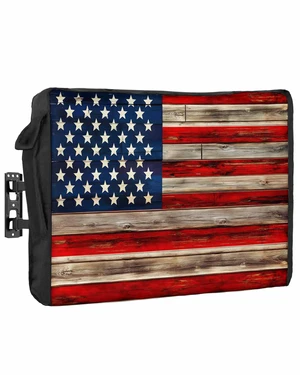 American Flag Outdoor TV Cover 80-85 Inches, Weatherproof & Waterproof, Red Striped Blue Star Enclosure with Remote Control Pocket, Vintage Wooden TV Screen Protectors American Flag Outdoor TV Cover 80-85 Inches, Weatherproof & Waterproof, Red Striped Blue Star Enclosure with Remote Control Pocket, Vintage Wooden TV Screen Protectors