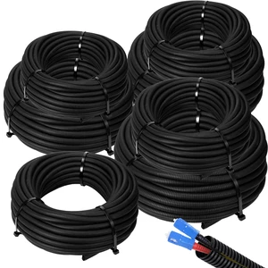 1/4, 3/8, 1/2'' x 100 Ft, 3/4, 1, 1.5, 2'' x 20 Ft Split Wire Loom Tubing Wire Loom Assortment Split Cable Sleeves Bulk Flexible Electrical Conduit Protective kit 1/4, 3/8, 1/2'' x 100 Ft, 3/4, 1, 1.5, 2'' x 20 Ft Split Wire Loom Tubing Wire Loom Assortment Split Cable Sleeves Bulk Flexible Electrical Conduit Protective kit