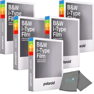 Polaroids Black & White Instant Film, 5 Pack, 40 Photos, B&W Film Works with Polaroid i-Type Cameras, Now, Now+, I-2, & Lab, Bundle with a Lens Cleaning Cloth Polaroids Black & White Instant Film, 5 Pack, 40 Photos, B&W Film Works with Polaroid i-Type Cameras, Now, Now+, I-2, & Lab, Bundle with a Lens Cleaning Cloth