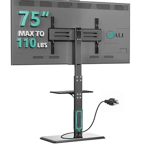 Floor TV Stand with Power Outlet & AV Shelf, Tall TV Stand Mount for 36-75 inch TV up to 110 lbs, Swivel and Height Adjustable TV Stands with Wood Base for Bedroom, Office(TVDVD-6P), Black Floor TV Stand with Power Outlet & AV Shelf, Tall TV Stand Mount for 36-75 inch TV up to 110 lbs, Swivel and Height Adjustable TV Stands with Wood Base for Bedroom, Office(TVDVD-6P), Black
