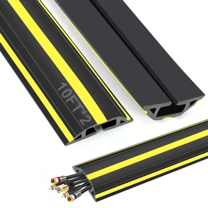 10 ft Cord Covers for Wires on Floor, Heavy Duty PVC Duct Floor Cord Cover, Floor Cable Cover Easy to Unroll Prevent Trip Hazard for Home Office or Outdoor Settings (2pcs) 10 ft Cord Covers for Wires on Floor, Heavy Duty PVC Duct Floor Cord Cover, Floor Cable Cover Easy to Unroll Prevent Trip Hazard for Home Office or Outdoor Settings (2pcs)