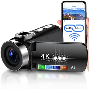 4K Video Camera Camcorder Ultra HD 64MP Vlogging Camera for YouTube 28X Digital Zoom 270° Rotation Screen 3.0" Vlog Camera with Night Vision Video Recorder with WiFi Connection 4K Video Camera Camcorder Ultra HD 64MP Vlogging Camera for YouTube 28X Digital Zoom 270° Rotation Screen 3.0" Vlog Camera with Night Vision Video Recorder with WiFi Connection