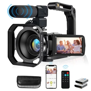 4K Video Camera, Camcorder 48MP Ultra HD WiFi Vlogging Camera for YouTube 18X Zoom 3.0" Touch Screen Digital Camera with Microphone, Stabilizer, Lens Hood, Remote, 2 Batteries 4K Video Camera, Camcorder 48MP Ultra HD WiFi Vlogging Camera for YouTube 18X Zoom 3.0" Touch Screen Digital Camera with Microphone, Stabilizer, Lens Hood, Remote, 2 Batteries