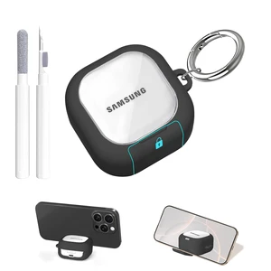 Secure Lock for Samsung Galaxy Buds 4 Pro Case/Galaxy Buds 4 Case Clear,Shockproof for Samsung Galaxy Bud 4/4 Pro Cover with Phone Stand,Hybrid PC+TPU Skin with Carabiner&Cleaning Pen-Black Secure Lock for Samsung Galaxy Buds 4 Pro Case/Galaxy Buds 4 Case Clear,Shockproof for Samsung Galaxy Bud 4/4 Pro Cover with Phone Stand,Hybrid PC+TPU Skin with Carabiner&Cleaning Pen-Black
