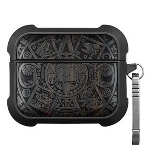 Solid Wood Case for AirPods Pro 2, The Maya Calendar, Black AirPods Pro Case 2nd/1st Generation with Quick-Release Keychain, Shockproof TPU Cover, Artisan-Engraved Solid Wood Solid Wood Case for AirPods Pro 2, The Maya Calendar, Black AirPods Pro Case 2nd/1st Generation with Quick-Release Keychain, Shockproof TPU Cover, Artisan-Engraved Solid Wood
