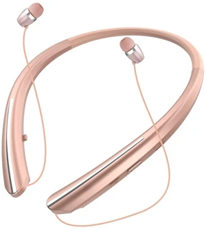 Bluetooth 5.0 Neckband Bluetooth Headphone, Sweat Resistant Noise Cancelling Stereo Headphones, and Retractable Ear Tips for Music, Conference, Videos (Rose Gold) Bluetooth 5.0 Neckband Bluetooth Headphone, Sweat Resistant Noise Cancelling Stereo Headphones, and Retractable Ear Tips for Music, Conference, Videos (Rose Gold)