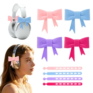 GAICHION Cute Silicone Bow Headphone Accessories, 4 Pack 3D Bow Decor for Headphones & Headsets, Coquettish Gift for Girls Women Gamers Streamers GAICHION Cute Silicone Bow Headphone Accessories, 4 Pack 3D Bow Decor for Headphones & Headsets, Coquettish Gift for Girls Women Gamers Streamers
