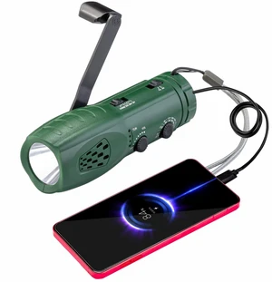 Hand Crank Flashlight with Emergency Radio LED Torch Phone Charger Portable Dynamo, SOS Rechargeable, USB Charging, Built-in Loudspeaker, For Camping Hiking Hand Crank Flashlight with Emergency Radio LED Torch Phone Charger Portable Dynamo, SOS Rechargeable, USB Charging, Built-in Loudspeaker, For Camping Hiking