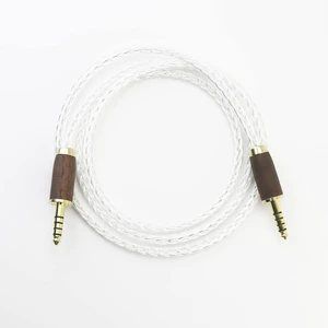 4.4mm to 4.4mm Male to Male Balanced 5 Pole Headphone Audio Adapter Cable 8 Cores 6N OCC Copper Single Crystal Silver Plated Wire Walnut Wood Shell 1m/3.3ft 4.4mm to 4.4mm Male to Male Balanced 5 Pole Headphone Audio Adapter Cable 8 Cores 6N OCC Copper Single Crystal Silver Plated Wire Walnut Wood Shell 1m/3.3ft