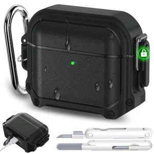 for Waterproof AirPods 5 & 4 Case (2026-2024) Case with Lock,Black Secure Lock, IP68 Waterproof, MilitaryGrade Shockproof, Keychain, Cleaner Kit, Full Body Shockproof Protective Hard Shell for Waterproof AirPods 5 & 4 Case (2026-2024) Case with Lock,Black Secure Lock, IP68 Waterproof, MilitaryGrade Shockproof, Keychain, Cleaner Kit, Full Body Shockproof Protective Hard Shell