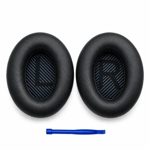 Replacement Earpads for Bose QC35/QC35 II, Black with Softer Protein Leather, Noise Isolation Foam, Pry Tool, Ear pads for QuietComfort QC35 QC35 ii Headphones Replacement Earpads for Bose QC35/QC35 II, Black with Softer Protein Leather, Noise Isolation Foam, Pry Tool, Ear pads for QuietComfort QC35 QC35 ii Headphones