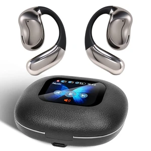 Open Ear Headphones with Touchscreen, Over Ear Bluetooth Earbuds, Black Bluetooth 5.4, 68H Playtime with Charging Case, Over Headphones with Silicone Ear Hooks, for Outdoors Fitness Sport Open Ear Headphones with Touchscreen, Over Ear Bluetooth Earbuds, Black Bluetooth 5.4, 68H Playtime with Charging Case, Over Headphones with Silicone Ear Hooks, for Outdoors Fitness Sport