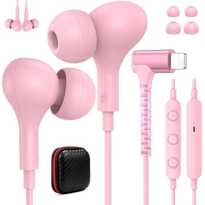 Wired Headphones for iPhone 14 13 Pro MFi-Certified Lighting Pink Cord Earbuds for iPhone 12 11 XS Max XR XS SE 8 Plus Right Angle Plug Magnetic Earphones Built-in Mic Volume Control Headset Wired Headphones for iPhone 14 13 Pro MFi-Certified Lighting Pink Cord Earbuds for iPhone 12 11 XS Max XR XS SE 8 Plus Right Angle Plug Magnetic Earphones Built-in Mic Volume Control Headset