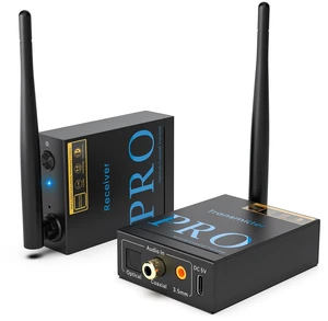 2.4Ghz Wireless Audio Transmitter Receiver, 192kHz/24bit HiFi Audio, 20ms Low Latency, 328ft Long Range, Wireless Adapter Kit for Subwoofer/Active Speaker, Optical/Coaxial/3.5mm(RCA) Ports 2.4Ghz Wireless Audio Transmitter Receiver, 192kHz/24bit HiFi Audio, 20ms Low Latency, 328ft Long Range, Wireless Adapter Kit for Subwoofer/Active Speaker, Optical/Coaxial/3.5mm(RCA) Ports
