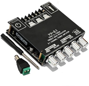 2.1 Bluetooth Amplifier Board, 50W*2+100W BT 5.0 AMP Board for DIY Speakers HiFi Subwoofer Audio AMPs with Treble and Bass, TPA3116D2, BT and AUX Inputs, 2.1 Channel Stereo AMP Module for DIY 2.1 Bluetooth Amplifier Board, 50W*2+100W BT 5.0 AMP Board for DIY Speakers HiFi Subwoofer Audio AMPs with Treble and Bass, TPA3116D2, BT and AUX Inputs, 2.1 Channel Stereo AMP Module for DIY
