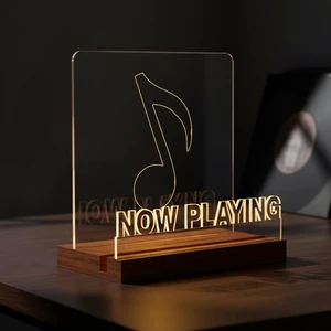 Now Playing Vinyl Record Stand, Wooden LED Vinyl Album Display Storage, Light Up Acrylic Music Collection Holder Now Playing Vinyl Record Stand, Wooden LED Vinyl Album Display Storage, Light Up Acrylic Music Collection Holder