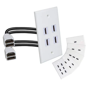 Single Port 4K HDMI Wall Plate Outlet Cover with 6 Inch Female to Female High Speed HDMI Pigtail Cable for Video Game Systems,TV Boxes(4-Port) Single Port 4K HDMI Wall Plate Outlet Cover with 6 Inch Female to Female High Speed HDMI Pigtail Cable for Video Game Systems,TV Boxes(4-Port)