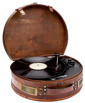 Vintage Suitcase Turntable with Bluetooth & USB - Classic Wooden Retro Style Vintage Suitcase Turntable with Bluetooth & USB - Classic Wooden Retro Style