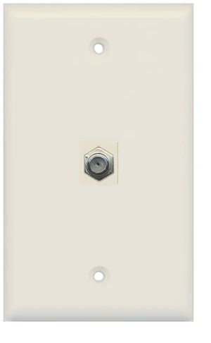 Coax Cable TV Wall Plate 1 Gang Flat - Light Almond Coax Cable TV Wall Plate 1 Gang Flat - Light Almond