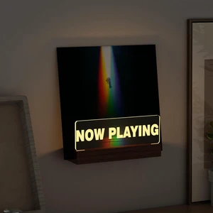 Light up Now Playing Vinyl Record Stand Wall Mount, Now Playing Record Player Stand, Wooden Acrylic Holder for Vinyl Album Display Storage with Warm White Color Lights Light up Now Playing Vinyl Record Stand Wall Mount, Now Playing Record Player Stand, Wooden Acrylic Holder for Vinyl Album Display Storage with Warm White Color Lights