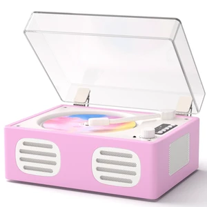 Portable CD Player with Speaker, Retro CD Player with Bluetooth Input and Output, CD Players for Home with Led Display, Headphone Jack, USB & AUX Playback, Built-in HiFi Stereo, Pink Portable CD Player with Speaker, Retro CD Player with Bluetooth Input and Output, CD Players for Home with Led Display, Headphone Jack, USB & AUX Playback, Built-in HiFi Stereo, Pink