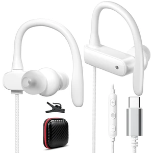 USB C Headphones Earbuds with Earhook Mic & Volume Control White Type C Workout Ear Buds Wired HiFi Stereo in-Ear Sports Earphone for iPhone 18 Pro 17 16 15/Samsung S26 S25/Pixel 10 9 Travel USB C Headphones Earbuds with Earhook Mic & Volume Control White Type C Workout Ear Buds Wired HiFi Stereo in-Ear Sports Earphone for iPhone 18 Pro 17 16 15/Samsung S26 S25/Pixel 10 9 Travel