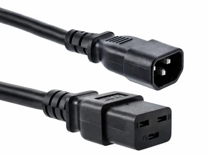 AC Power Cord C14 to C19, 6ft, 14 AWG, 15A/250V, Black IEC 60320 Server Power Cable for PDU, UPS, Network and Data Center Equipment with C14 Male to C19 Female Connectors AC Power Cord C14 to C19, 6ft, 14 AWG, 15A/250V, Black IEC 60320 Server Power Cable for PDU, UPS, Network and Data Center Equipment with C14 Male to C19 Female Connectors