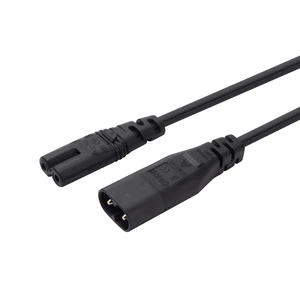 IEC 60320 C8 Plug to C7 Receptacle Male to Female Extension Power Supply Main Adapter Cable 15ft IEC 60320 C8 Plug to C7 Receptacle Male to Female Extension Power Supply Main Adapter Cable 15ft