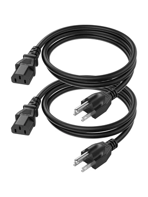 2-Pack 18AWG Universal Power Cord 3FT NEMA 5-15P to IEC320C13 for NEMA 5-15P to IEC320C13 Cable,Black PVC Molding,0.9M,UL Safety Certification,SJT cable 2-Pack 18AWG Universal Power Cord 3FT NEMA 5-15P to IEC320C13 for NEMA 5-15P to IEC320C13 Cable,Black PVC Molding,0.9M,UL Safety Certification,SJT cable
