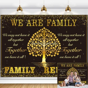 Family Reunion Backdrop Black Gold Glitter Family Tree We are Family Photography Background Welcome to Our Family Members Gathering Party Decorations Banner Photo Props (8x6FT) Family Reunion Backdrop Black Gold Glitter Family Tree We are Family Photography Background Welcome to Our Family Members Gathering Party Decorations Banner Photo Props (8x6FT)