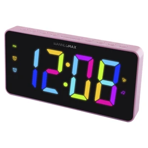 HX-160CR Alarm Clock Radio, 2.5 RGB Color Display (Pink) FM Radio, Digital Clock, Dual Alarm, 2.5 RGB Color LED Display, Dimmer HX-160CR Alarm Clock Radio, 2.5 RGB Color Display (Pink) FM Radio, Digital Clock, Dual Alarm, 2.5 RGB Color LED Display, Dimmer