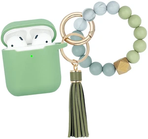 Compatible with AirPods Case Cover, Soft Silicone Protective Cover with Bracelet Keychain, Compatible with Apple AirPods 2nd 1st Generation Charging Case (Avocado Green) Compatible with AirPods Case Cover, Soft Silicone Protective Cover with Bracelet Keychain, Compatible with Apple AirPods 2nd 1st Generation Charging Case (Avocado Green)