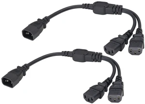 (2 pack) C13 Y Splitter Plug to C14 AC Power Adapter Extension Cable,Dual IEC-320-C14 to IEC-320-C13 Standard Computer Power Socket Cord for LED HDTV Monitor&Scanner (0.4m/1.3ft)(C14 to 2xC13) (2 pack) C13 Y Splitter Plug to C14 AC Power Adapter Extension Cable,Dual IEC-320-C14 to IEC-320-C13 Standard Computer Power Socket Cord for LED HDTV Monitor&Scanner (0.4m/1.3ft)(C14 to 2xC13)