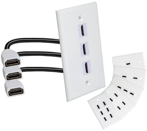 Single Port 4K HDMI Wall Plate Outlet Cover with 6 Inch Female to Female High Speed HDMI Pigtail Cable for Video Game Systems,TV Boxes(3-Port) Single Port 4K HDMI Wall Plate Outlet Cover with 6 Inch Female to Female High Speed HDMI Pigtail Cable for Video Game Systems,TV Boxes(3-Port)