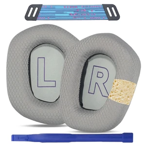 Replacement Ear Pads for Logitech G733 G535 G335 Headsets, Gray with Stretchable Headband Replacement, Soft Mesh Fabric Ear Pads with Memory Foam, Enhance Comfort for Long Gaming Sessions Replacement Ear Pads for Logitech G733 G535 G335 Headsets, Gray with Stretchable Headband Replacement, Soft Mesh Fabric Ear Pads with Memory Foam, Enhance Comfort for Long Gaming Sessions