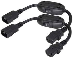 (2 Pack) IEC320 C14 to C13 Power AC Adapter Cable C13 to C14 with Switch Cord C13 Female to C14 Male PDU Power Supply Extension Cord for Computer LED HDTV Monitor(0.3m/1ft)(C14 to C13/Switch) (2 Pack) IEC320 C14 to C13 Power AC Adapter Cable C13 to C14 with Switch Cord C13 Female to C14 Male PDU Power Supply Extension Cord for Computer LED HDTV Monitor(0.3m/1ft)(C14 to C13/Switch)