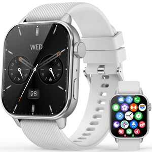 Smart Watch for Men Women, 1.85'' AMOLED HD Fitness Watch with 120+ Sports Modes, Bluetooth Call/Heart Rate/Sleep Monitor/Pedometer, Smartwatch for Android iOS, IP68 Waterproof, Silver Smart Watch for Men Women, 1.85'' AMOLED HD Fitness Watch with 120+ Sports Modes, Bluetooth Call/Heart Rate/Sleep Monitor/Pedometer, Smartwatch for Android iOS, IP68 Waterproof, Silver