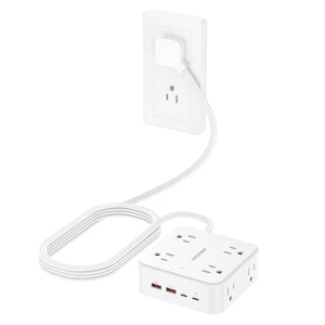 Power Strip, Flat Wall Plug Extension Cord for Home Office 8 AC Outlets 4 USB (2 USB C), 5 Ft Outlet Extender, Flat Plug(Wired) Power Strip, Flat Wall Plug Extension Cord for Home Office 8 AC Outlets 4 USB (2 USB C), 5 Ft Outlet Extender, Flat Plug(Wired)