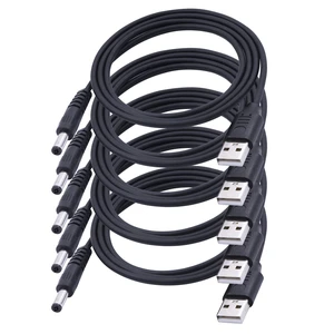 USB to DC Power Cord USB 2.0 A Male to DC Male 5.5mm x 2.1mm 5 Volt Jack Power Cable for LED Light, Speaker, Lightsaber, Router, Fan and More(5PCS) USB to DC Power Cord USB 2.0 A Male to DC Male 5.5mm x 2.1mm 5 Volt Jack Power Cable for LED Light, Speaker, Lightsaber, Router, Fan and More(5PCS)