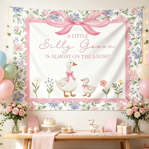 Floral Silly Goose Baby Shower Decor Girl Pink Silly Goose Backdrop Sign Floral Silly Goose Baby Shower Decor Girl Pink Silly Goose Backdrop Sign