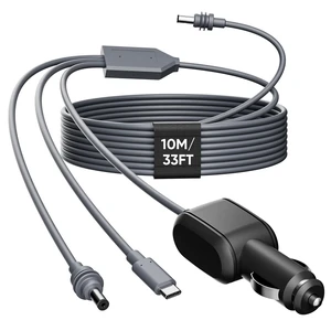 Starlink Mini 3 in 1 DC Power Cable 32.8FT/10M,100W+ USB C 12-24V Cigarette Lighter Plug and DC Male Power Cable Cord for Starlink Mini Starlink Mini 3 in 1 DC Power Cable 32.8FT/10M,100W+ USB C 12-24V Cigarette Lighter Plug and DC Male Power Cable Cord for Starlink Mini