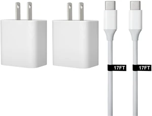 30W USB-C Fast Charger and Cable Compatible with Samsung Products, Samsung Phones, Tablets and Other USB-C Devices White (17-Foot, 2-Pack) 30W USB-C Fast Charger and Cable Compatible with Samsung Products, Samsung Phones, Tablets and Other USB-C Devices White (17-Foot, 2-Pack)